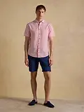Thumbnail 4 of Joules Men's Linen Blend Short Sleeve Shirt - Pink