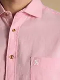 Thumbnail 6 of Joules Men's Linen Blend Short Sleeve Shirt - Pink