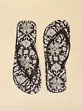 Thumbnail 2 of Joules Women's Sandy Printed Flip Flops - Black Ecru