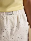Thumbnail 5 of Joules Women's Amara Pull On Cotton Shorts - White Broderie