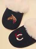 Thumbnail 4 of Joules Women's Slippet Luxe Slippers - Navy Horse