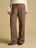 Thumbnail 2 of Joules Women's Foxley Wool Rich Wide Leg Tweed Trousers - Brown Check Erica Tweed