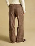 Thumbnail 3 of Joules Women's Foxley Wool Rich Wide Leg Tweed Trousers - Brown Check Erica Tweed