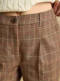 Thumbnail 7 of Joules Women's Foxley Wool Rich Wide Leg Tweed Trousers - Brown Check Erica Tweed