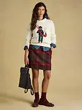 Thumbnail 4 of Joules Women's Bramble Short Tweed Wool Blend Skirt - Rusland Check