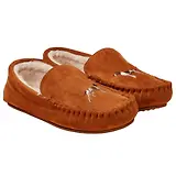 Thumbnail 1 of Joules Men's Moccasin Embroidered Slippers - Tan Brown
