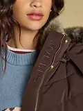 Thumbnail 18 of Joules Women's Aspen Showerproof Padded Coat with Faux Fur Hood - Chocolate Brown