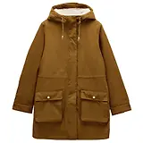 Thumbnail 1 of Joules Women's Evercosy Borg Lined Waterproof Raincoat With Hood - Tan Brown