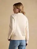 Thumbnail 3 of Joules Women's April Showers Jonty Fox Embroidered Crew Neck Jumper - Cream
