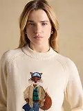 Thumbnail 7 of Joules Women's April Showers Jonty Fox Embroidered Crew Neck Jumper - Cream