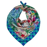 Thumbnail 1 of Joules Women's Bloomfield Square 100% Silk Scarf - Amalfi Scene