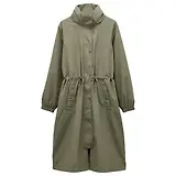 Thumbnail 1 of Joules Women's Hensley Longline Waterproof Coat with Packable Hood - Khaki Green