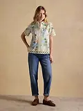 Thumbnail 5 of Joules Women's Isobel Crochet Trim Shirt - Coastal Scene Print