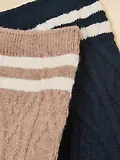 Thumbnail 2 of Joules Women's Cable Knit Tennis Socks 2 Pack UK 4-8 - Oat / Navy