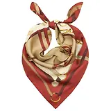 Thumbnail 1 of Joules Women's Bloomfield Silk Square Scarf - Burnt Orange Bridle
