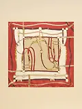 Thumbnail 6 of Joules Women's Bloomfield Silk Square Scarf - Burnt Orange Bridle