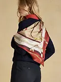 Thumbnail 4 of Joules Women's Bloomfield Silk Square Scarf - Burnt Orange Bridle