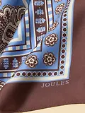 Thumbnail 6 of Joules Women's Bloomfield Silk Square Scarf - Blue / Brown Floral