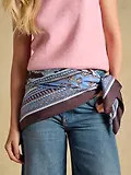Thumbnail 2 of Joules Women's Bloomfield Silk Square Scarf - Blue / Brown Floral