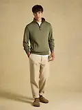 Thumbnail 4 of Joules Men's Herringbone Quarter Zip Sweatshirt - Green