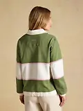Thumbnail 5 of Joules Women's Long Sleeve Cotton Collared Rugby Deckshirt - Green Striped