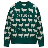Thumbnail 1 of Joules Women's Oh Flock It Sheep Icon Crew Neck Knitted Jumper - Green