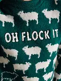 Thumbnail 8 of Joules Women's Oh Flock It Sheep Icon Crew Neck Knitted Jumper - Green