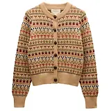 Thumbnail 1 of Joules Women's Woodland Pattern Cotton Blend Knitted Cardigan - Oatmeal
