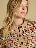Thumbnail 5 of Joules Women's Woodland Pattern Cotton Blend Knitted Cardigan - Oatmeal