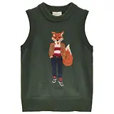 Thumbnail 1 of Joules Women's Jonty Fox Crew Neck Cotton Blend Knitted Vest - Green