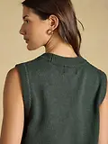 Thumbnail 6 of Joules Women's Jonty Fox Crew Neck Cotton Blend Knitted Vest - Green