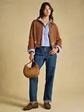 Thumbnail 7 of Joules Women's Embroidered Cowboy Cotton Blend Knitted Cardigan - Tan Brown