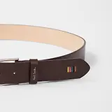Thumbnail 4 of Paul Smith Men's 'Artist Stripe' Stitch Leather Belt - Chocolate
