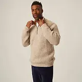 Thumbnail 2 of Peregrine Men's Foxton Made In England Quarter Zip Jumper - Oatmeal