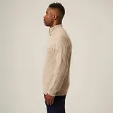 Thumbnail 4 of Peregrine Men's Foxton Made In England Quarter Zip Jumper - Oatmeal