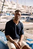 Thumbnail 7 of Peregrine Men's Island Crochet Polo Shirt - Navy