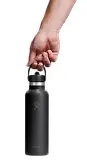 Thumbnail 3 of Hydro Flask 21oz (621ml) Standard Mouth Bottle with Flex Straw Cap - Black