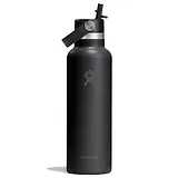 Thumbnail 1 of Hydro Flask 21oz (621ml) Standard Mouth Bottle with Flex Straw Cap - Black