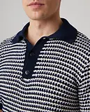 Thumbnail 6 of Peregrine Men's Island Crochet Button Polo Shirt - Navy