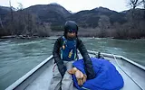 Thumbnail 8 of RUFFWEAR Highlands Dog Sleeping Bag - Huckleberry Blue (Medium)