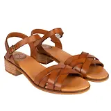 Thumbnail 2 of Penelope Chilvers Women's Heeled Shepherdess Leather Sandals - Tan