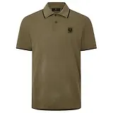 Thumbnail 1 of Belstaff Men's Cotton Pique Tipped Polo Shirt - Khaki Green