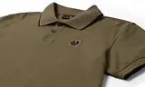 Thumbnail 2 of Belstaff Men's Cotton Pique Tipped Polo Shirt - Khaki Green