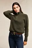 Thumbnail 4 of Holland Cooper Women's Tori Quarter Zip Knit - Forest Green