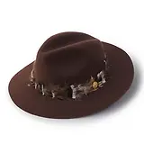 Thumbnail 1 of Holland Cooper Trilby Hat Iridescent Feather Band - Chocolate