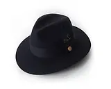 Thumbnail 1 of Holland Cooper Trilby Hat Spot Feather - Ink Navy