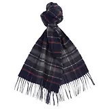 Thumbnail 1 of Barbour New Check Tartan Scarf - Lambswool & Cashmere Mix - Navy/Dark Ginger