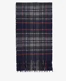 Thumbnail 3 of Barbour New Check Tartan Scarf - Lambswool & Cashmere Mix - Navy/Dark Ginger