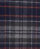 Thumbnail 5 of Barbour New Check Tartan Scarf - Lambswool & Cashmere Mix - Navy/Dark Ginger