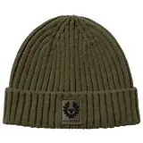 Thumbnail 1 of Belstaff Men's Lambswool Watch Beanie Hat - Khaki Green